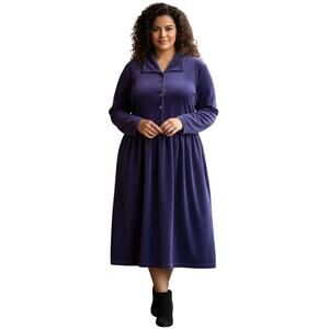 Vintage Smith & Hawken Purple Velvet Maxi Midi Dress XL Whimsigoth Cottagecore